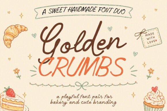 Golden Crumbs: A Cozy Font for Branding