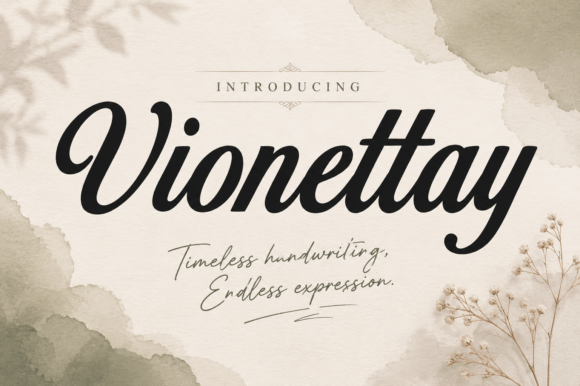 Vionettay: A Bold Script Typeface for Modern Editorial Design