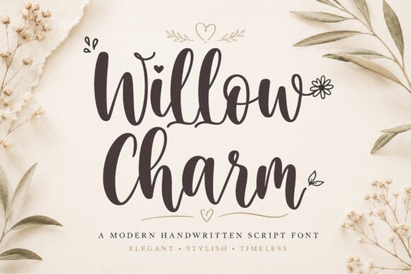Willow Charm: The Elegant Script Font for Makers